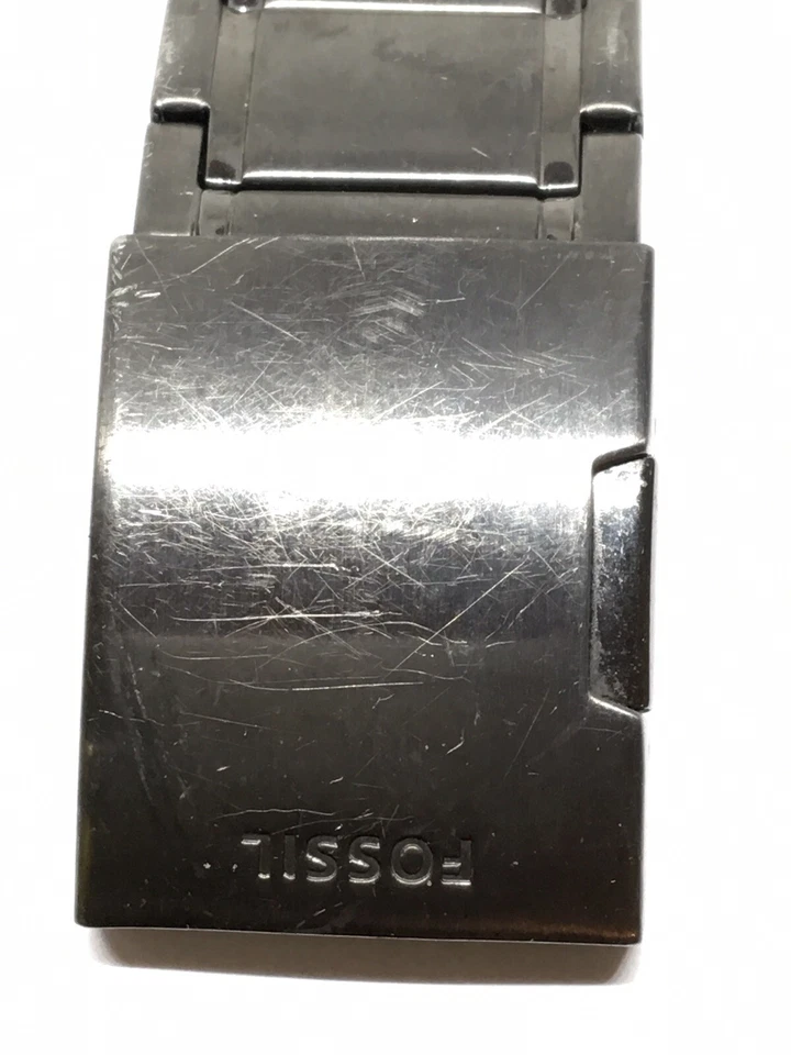 Auténtica correa de reloj fósil pulsera eslabones estuche uso para piezas usado 26 mm V799 Foto 2 de 4