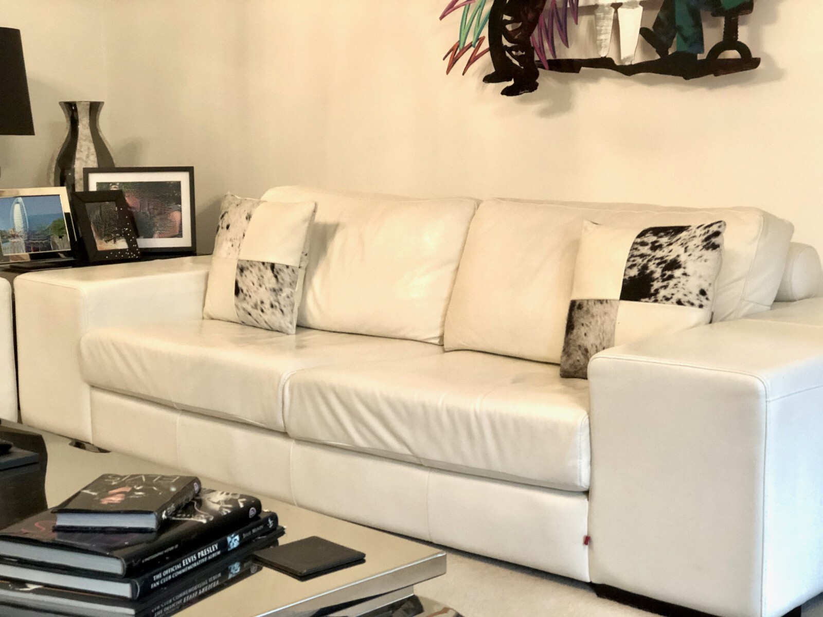 "THE One" Interiors" 4 Seater Contemporary Modern White Leather Sofa eBay