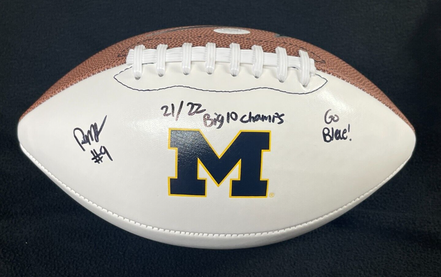 Rod Moore Autographed Signed Michigan Wolverines & Multi Inscribed Football JSA COA 