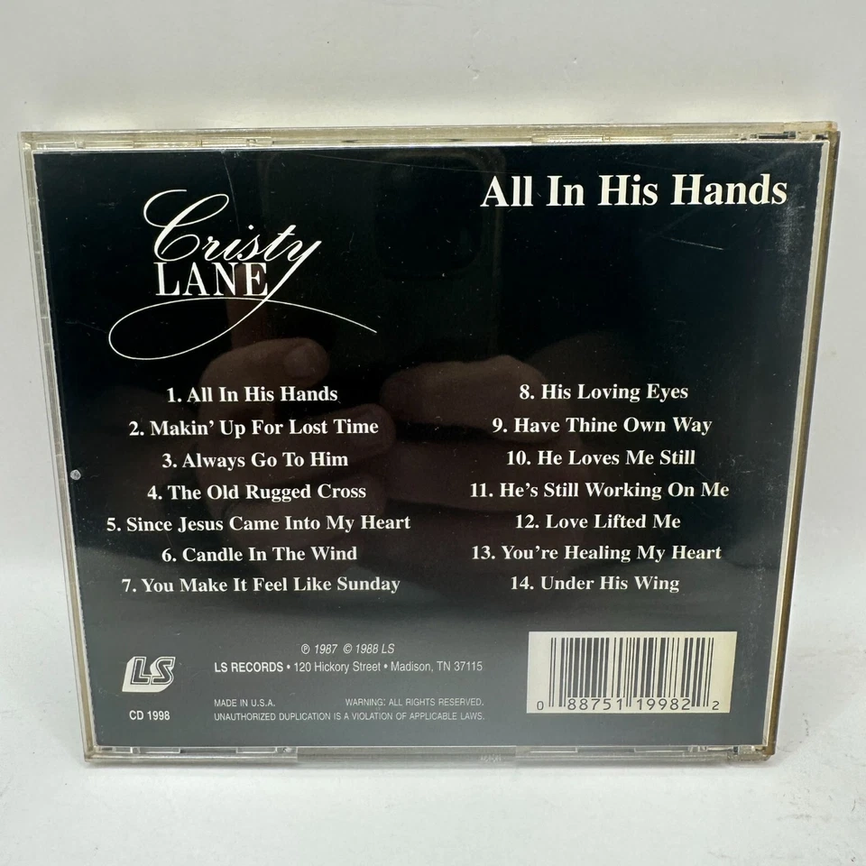 Cristy Lane All In His Hands CD 1998 LS Records Foto 2 de 4