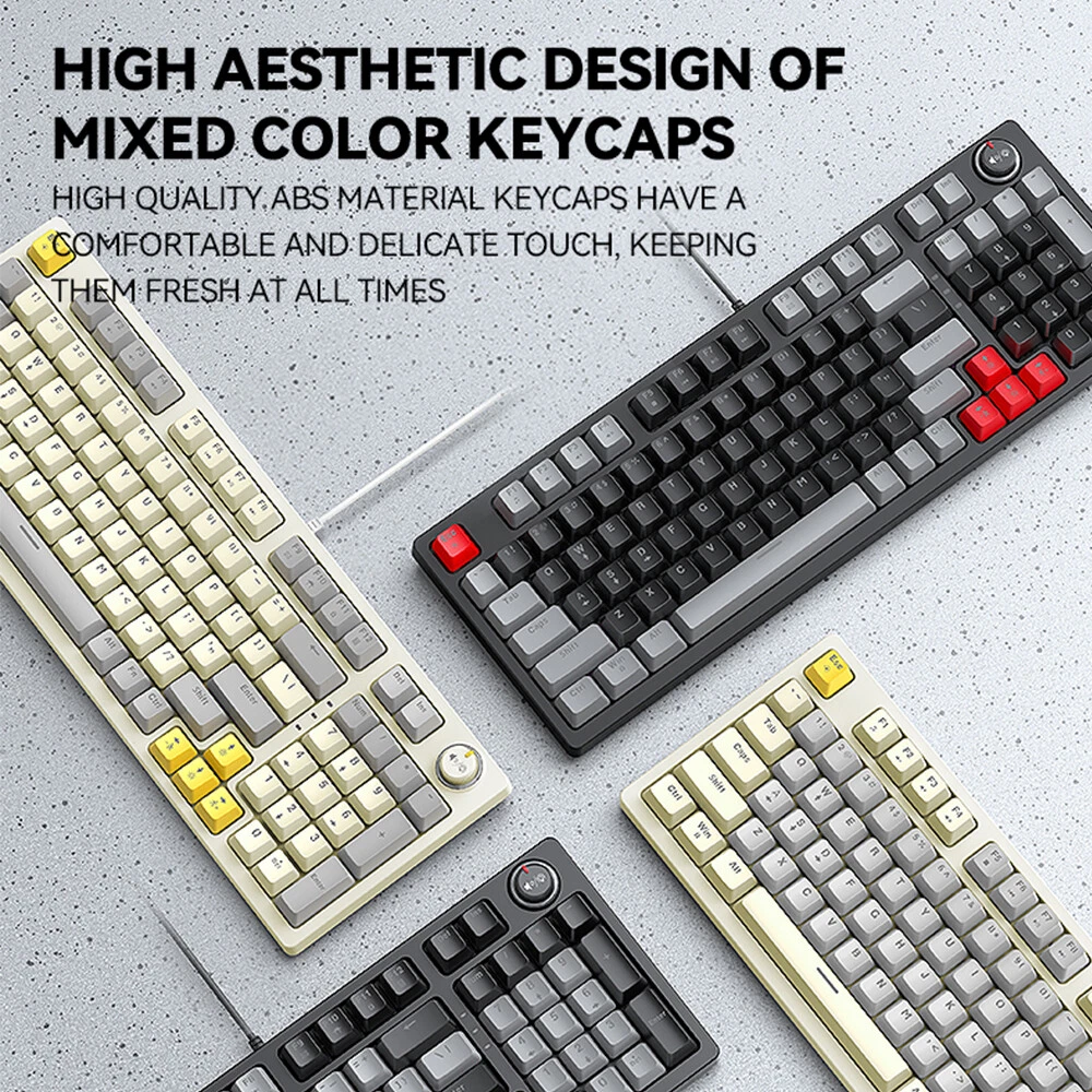T50 Mechanical Gaming Keyboard with 96+1 Keys Wired High-Performance N2O7 Switches for Precision and Durability
