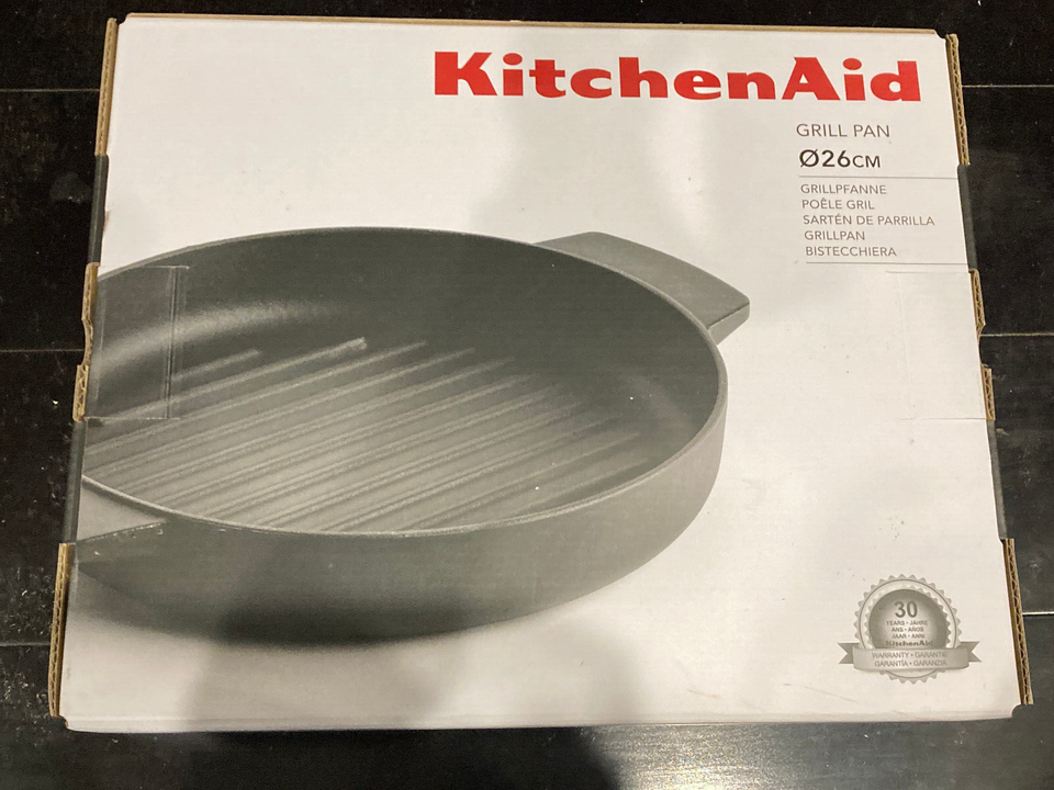 Coles KitchenAid Cast Iron Grill Pan 26CM BNIB eBay