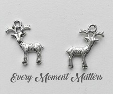 10 x Tibetan Silver REINDEER CHRISTMAS DEER STAG 24mm 3D Charm