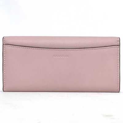 Coach Bifold Long Wallet Pink Black Gold 12134 Good  display picture 1