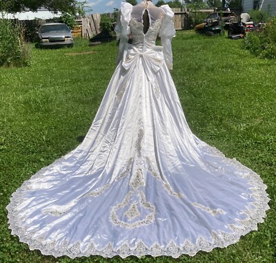 sachin and babi light blue dress Victorian Edwardian Christmas Holiday 1910s Vintage Downton Abbey Cascade Neck Piece Ball Gown (Size: M)