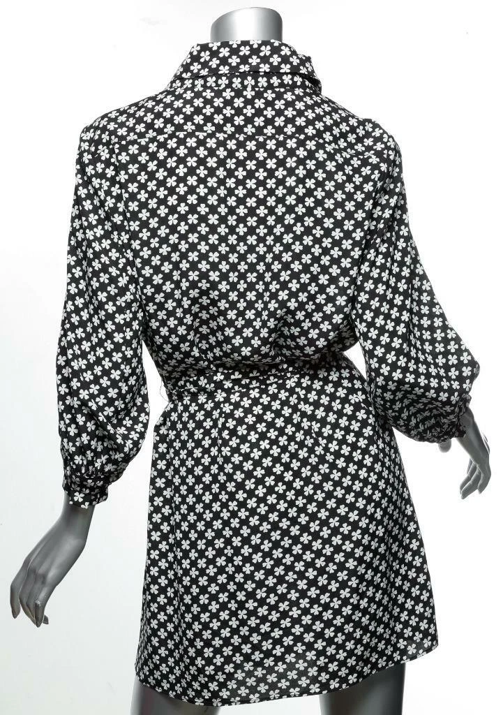 SAINT LAURENT (YSL) Camicia YVES SAINT LAURENT donna trifoglio nero seta cintura abito corto FR38 US6