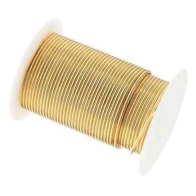 Wire, BeadSmith Tarnish Resistant GOLD 1/2 Hard 16 Gauge 8 Yard Spool Wrapping