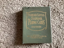 Vintage Nations Capital Souvenir Playing Cards Gold Edges Union News Co. Used