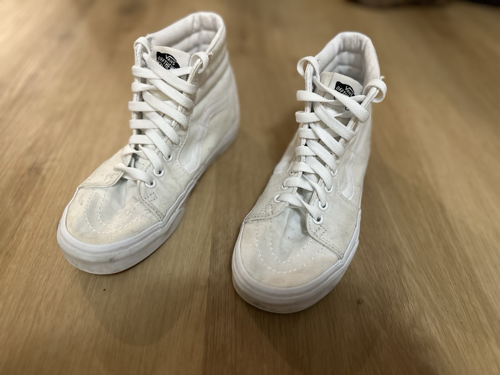 VANS SK8 Hi True White Triple White Canvas Shoes Sneakers Women’s Size 7