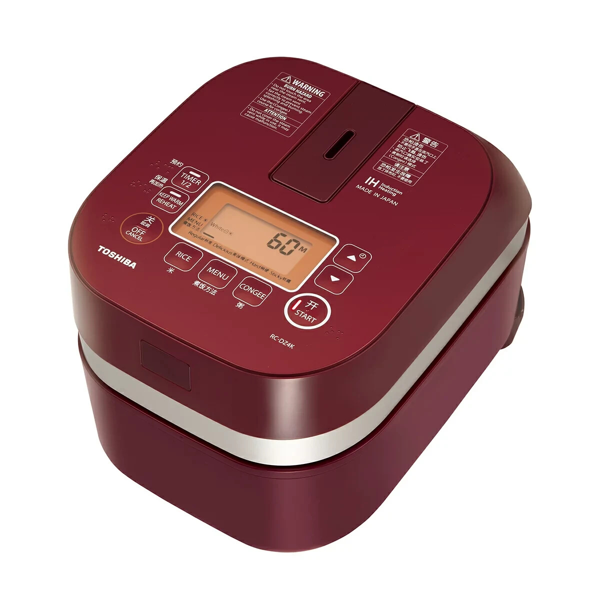 TOSHIBA IH炊飯器 RC-DZ4K 赤色 海外対応 Toshiba RC-DZ4K-R Rice Cooker 220V Overseas Use Japan Domestic