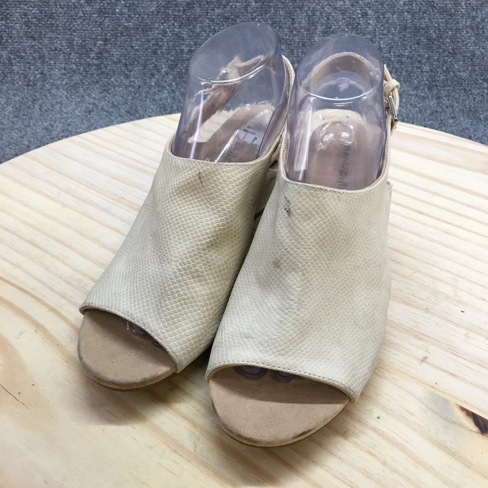 Salto Bandolino Feminino 8,5 M Galatee Biqueira Aberta Cunha Couro Bege - Imagem 3 de 4