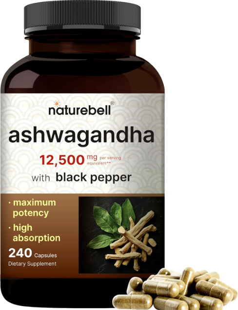 Organic Ashwagandha 12500MG W/Black Pepper Extract for Enhance