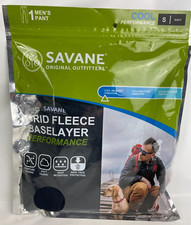 NEW SAVANE Small Navy Cool Performance Grid Fleece Baselayer Thermal Pants