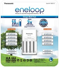 Panasonic Eneloop Recharge Battery Charger Pack 8 AA + 4 AAA Batteries Nimh