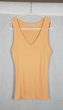 Michael Stars Maya Tank Top OS Citrus Orange 100% Cotton USA Casual Summer Beach