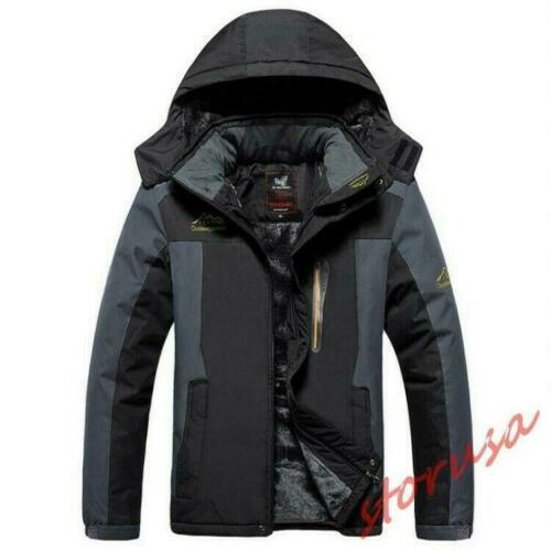 Mens Winter warm Jackets Fur Lined Coat Windbreake Thick Hooded Padded
