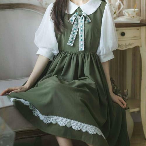 Mode Damen Schleife Sommer Mädchen süß Lolita Freizeit Party Kleid b59 - Bild 7 von 8