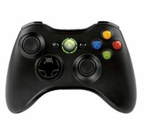 Manette de jeu sans fil Microsoft Xbox 360 d'occasion noire OEM avec batterie - Photo 1/1