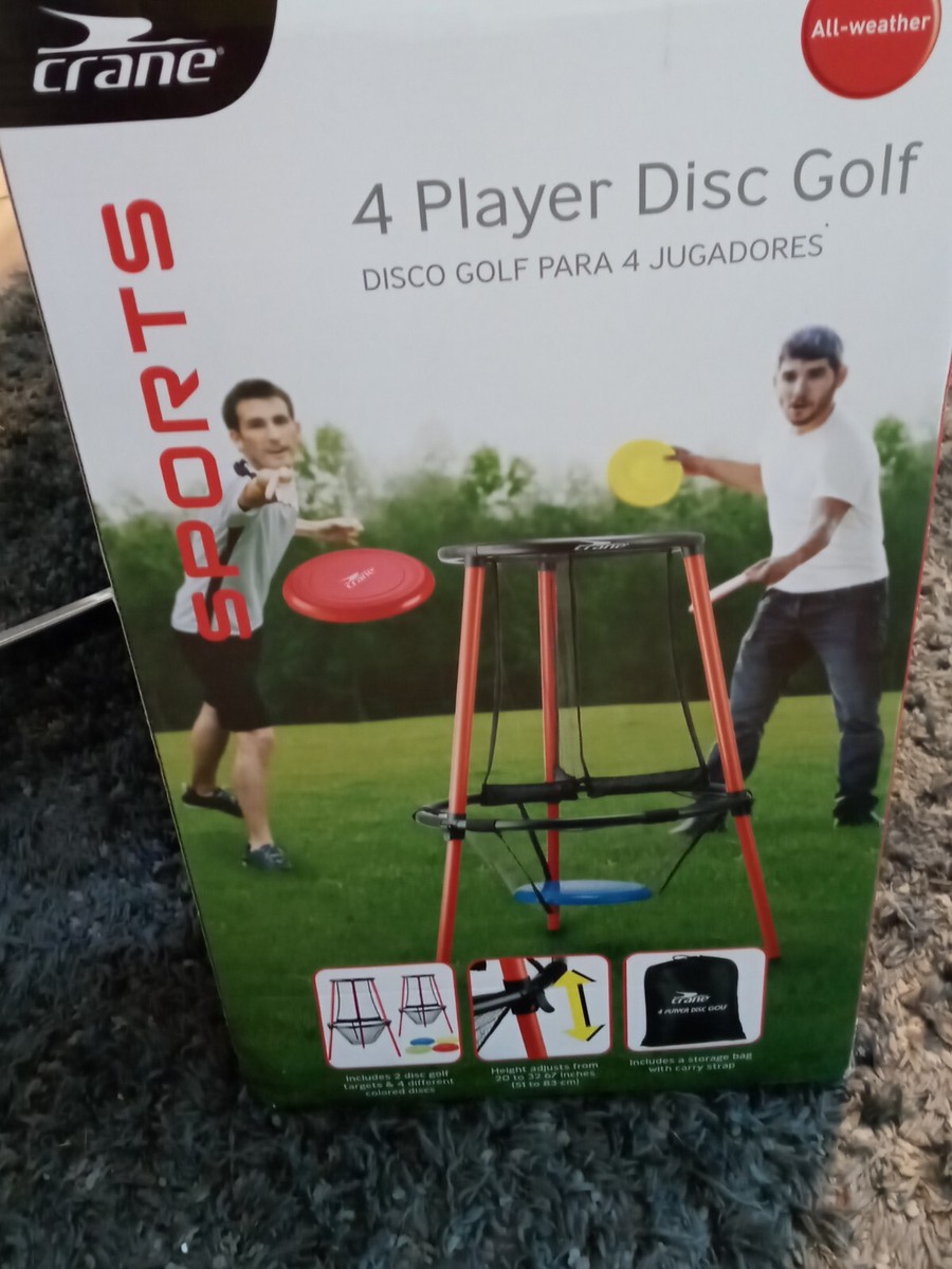 BRAND NEW CRANE SPORTS 4 PLAYER DISC GOLF SET IN BOX 2 TARGETS, 4