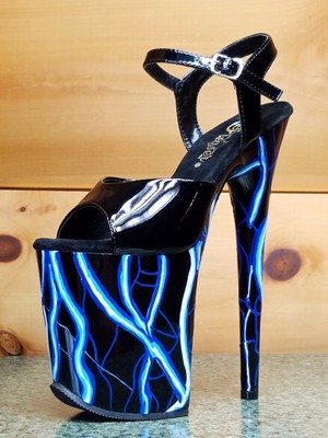 neon blue high heels