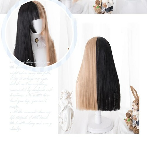 Princess Long Hair Lolita Purple Black Two-Color Double Ponytail Cosplay Wig - Picture 12 of 27