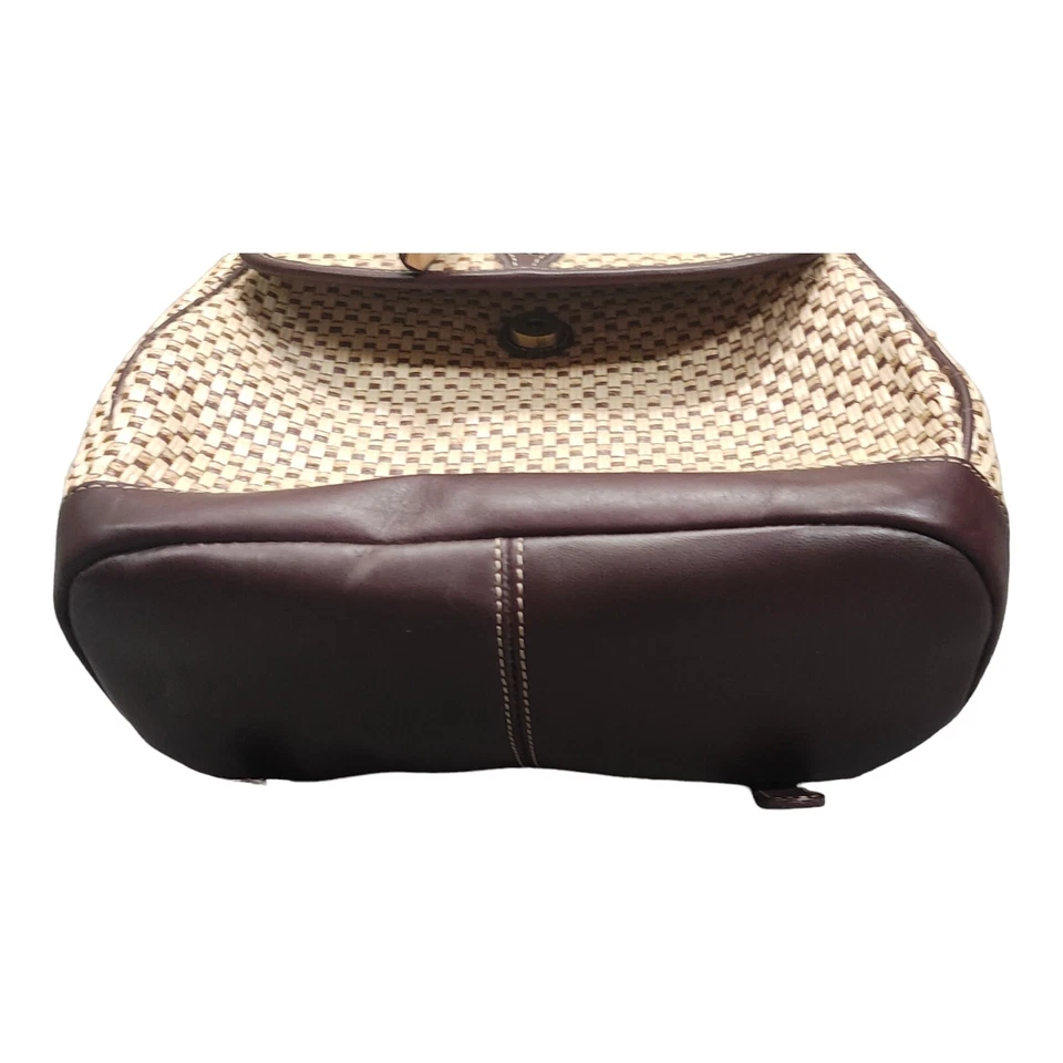 Etienne Aigner Handbag Medium Womens Jute Backpack Gold-Plated Inner Pockets 90s - Image 2 of 4