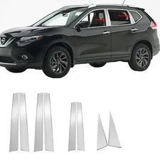 8x For Nissan Rogue 2017-2022 Chrome Window Panel B Pillar Trim Stainless Steel