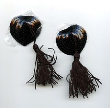 NIPPLE COVER: Pro Burlesque Sequin Cone Red or Black Pasties reg 19.95 multiuse
