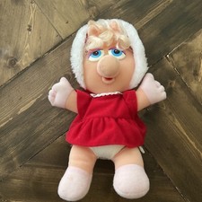 Miss Piggy Vintage 1987 Baby Christmas Plush Doll Ms. Claus Vintage Muppets 