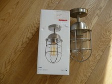 NEUF 2 X Lanterne encastrée Zinc Kari Cage encastrée nickel satiné plafonnier extérieur