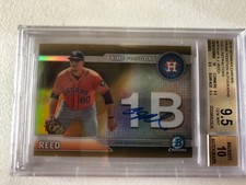 2016 Bowman Chrome Gold Refractor Auto Rookie AJ Reed Prime Position /50 BGS 9.5