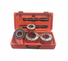 Ratchet Pipe Threader Kit Set With 3 Dies 1-1/4 to 2 inch and Storage Case