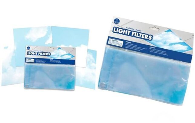 Calming Clouds Light Filters 4-Pack, Fluorescent Light Covers, Easy Install
