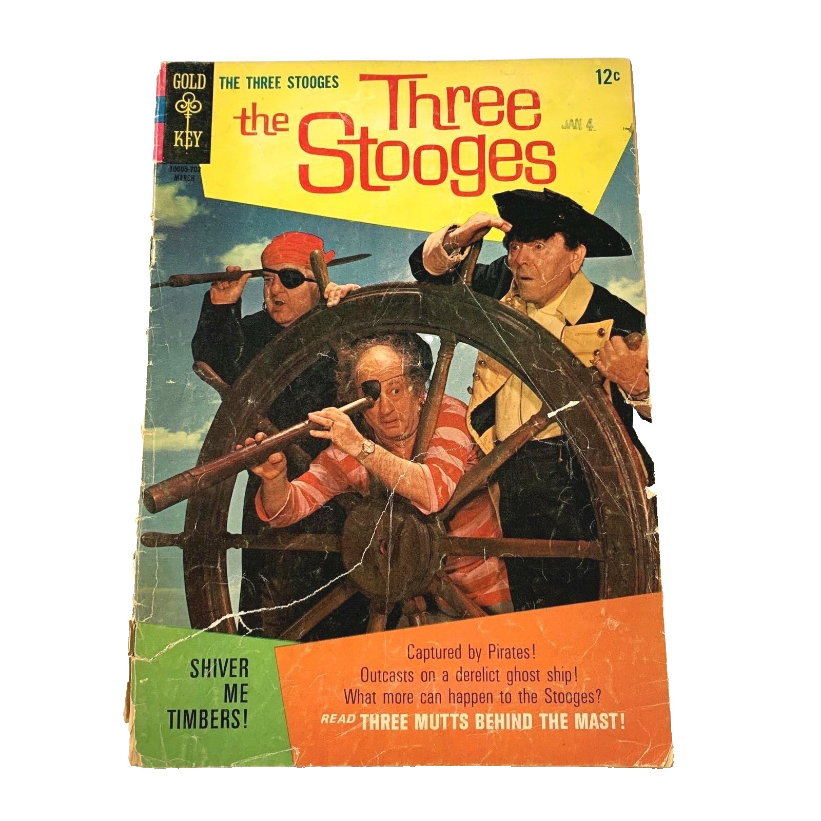THE THREE STOOGES #33 GD (1967) Gold Key Comic FREE New Bag and White Board