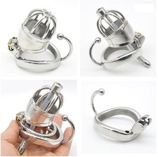 Stainless Steel Male Chastity Cage Chastity Device with Spiked Ring Lock Tube
