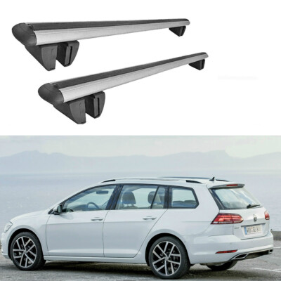 Roof Racks Cross Bars Aluminum Gray for VW Golf SportWagen 2010-2019