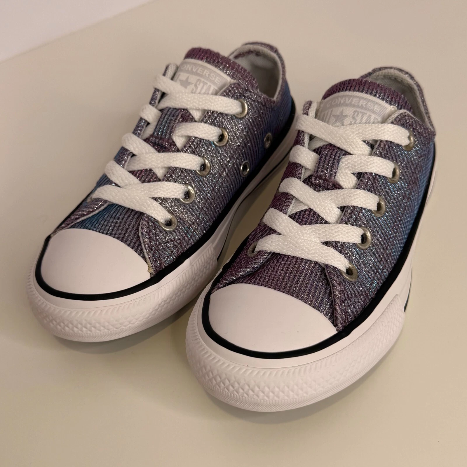 Sneakers Converse All Star Silver Glitter Sparkle Space Star bambino 11