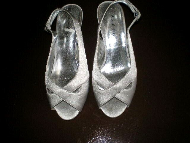 David Tate Womens   Silver Evening  Shoes 7.5 WW