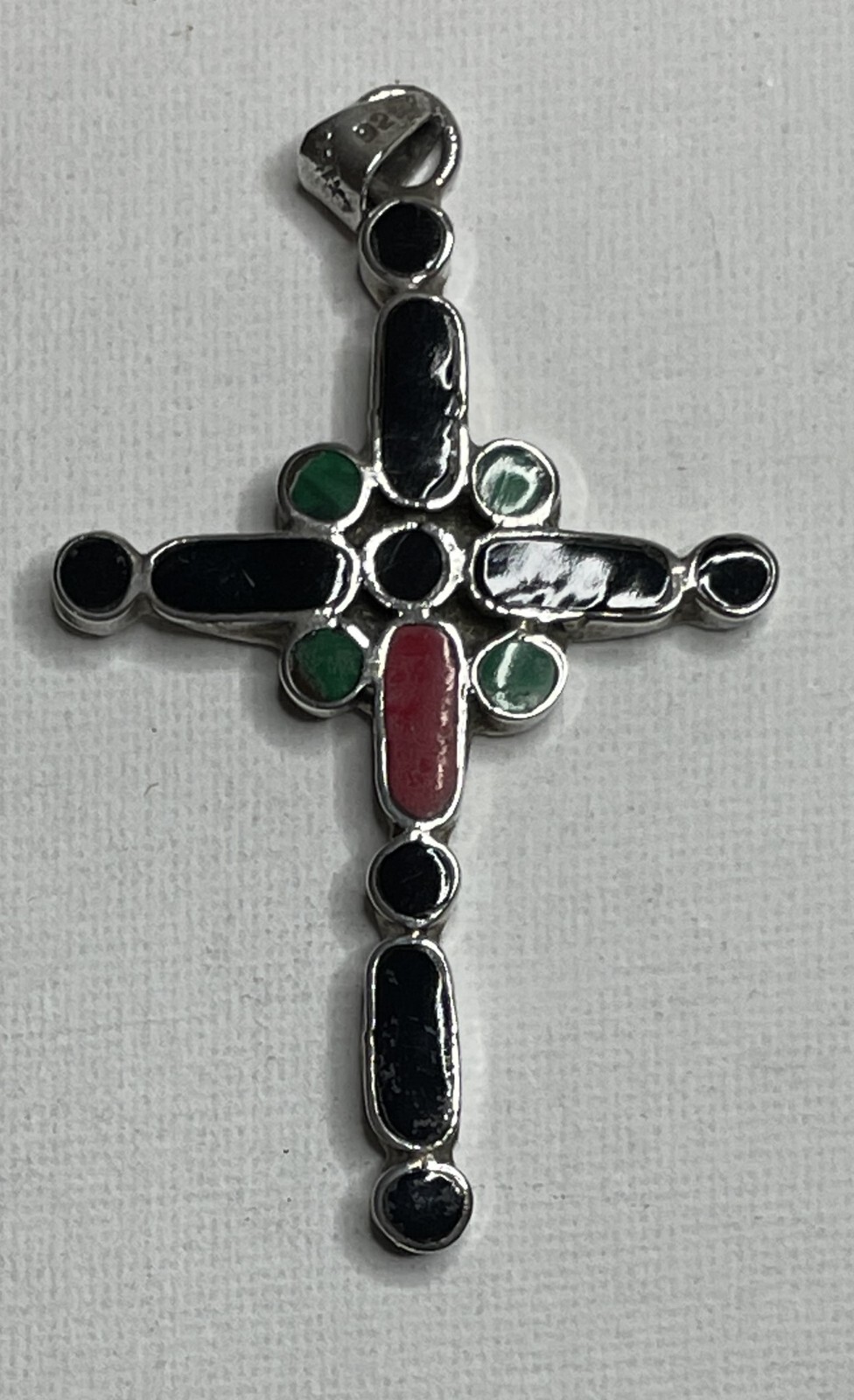 Large Solid Enamel Sterling Silver TR-64 Taxco Me… - image 1