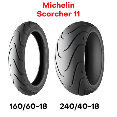 New Michelin Scorcher 11 Motorcycle Tire Set Front Rear 160/60-18