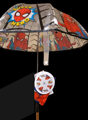 Marvel Spider-Man Kinder Transparent Kuppel Regenschirm Brolly Schule Reise Geschenk