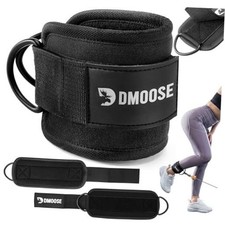 DMoose Ankle Strap for Cable Machine - One Size Fit with Premium Black - Single