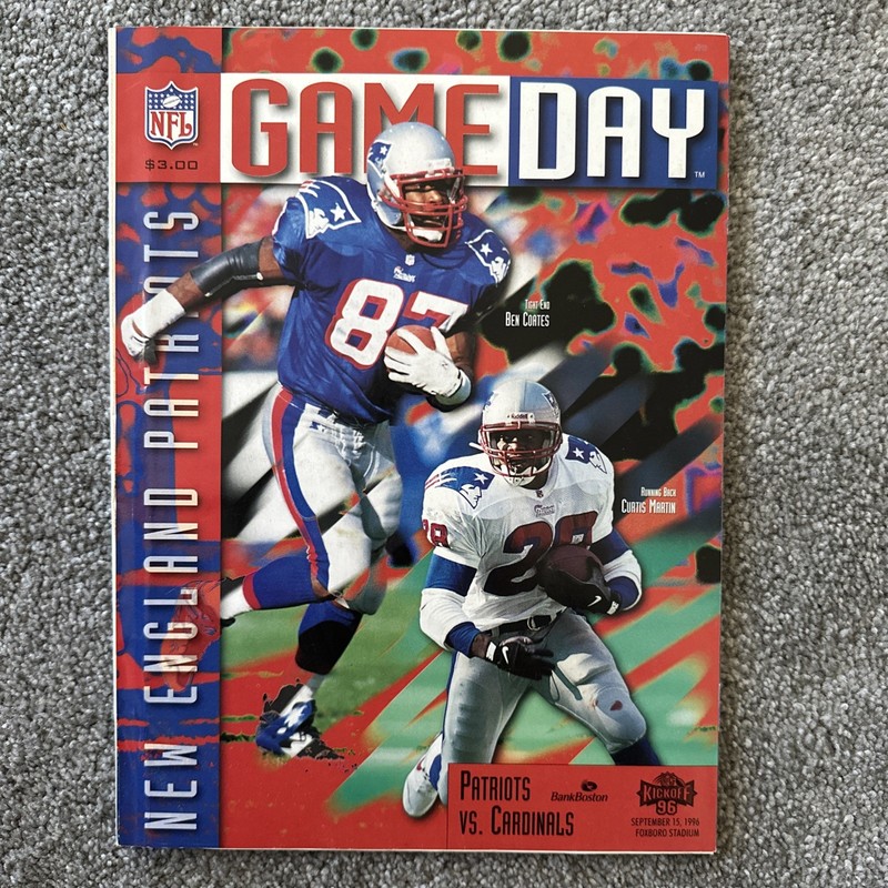Game Day Patriots V. Cardinals Sept 15 1996 Program
