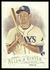 2016 Topps Allen & Ginter #6 Luke Maile Rookie RC Tampa Bay Rays baseball card. rookie card picture