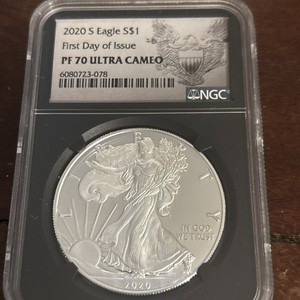 2020-S $1 PROOF 1oz American Silver Eagle NGC PF70 Ultra Cameo FDOI
