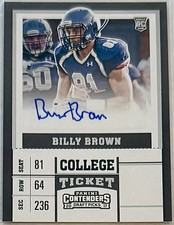 Billy Brown 2017 Panini Contenders Draft Picks College Ticket Auto Shepherd Rams
