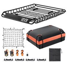 51"x36" Universal Roof Rack Basket w/ Cargo Bag, Net  Straps  200 lbs Capacity