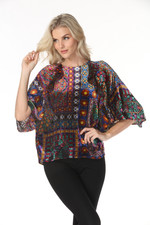 Blusa Johnny Was Sophia Terciopelo Burnout Dechen Volantes C13225-8