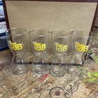 Vintage '70s TaB Soda Glass Set of 4 Hourglass Shape Yellow Logo Coca-Cola