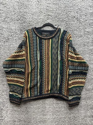 Vintage 90s Protege Collection 3D Knit Coogi Style Sweater Multicolor Men Size S